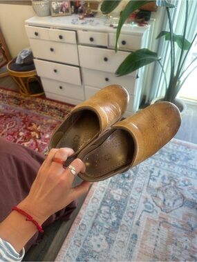 Dansko Tan Leather Clog Mule